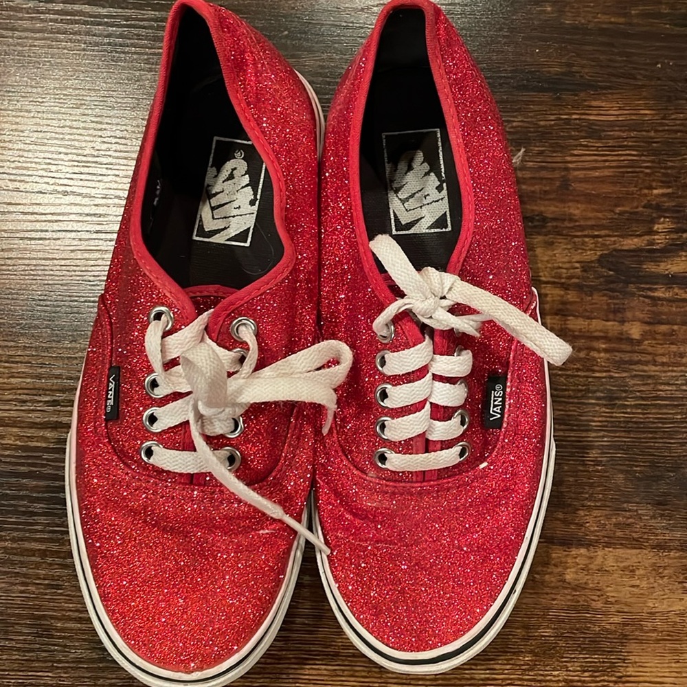Vans Red Glitter Shoe